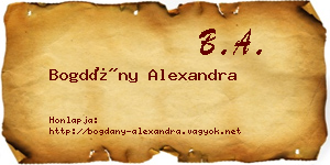 Bogdány Alexandra névjegykártya