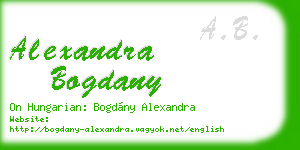 alexandra bogdany business card